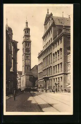 AK Augsburg, Rathaus und Perlachturm