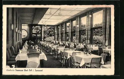AK Bad Orb i. Spessart, Kurhaus Terrasse, Innenansicht