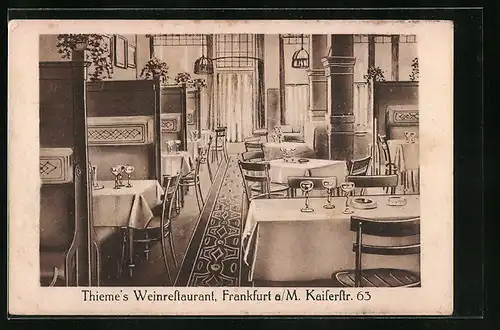 AK Frankfurt a. M., Thieme`s Weinrestaurant in der Kaiserstrasse 63