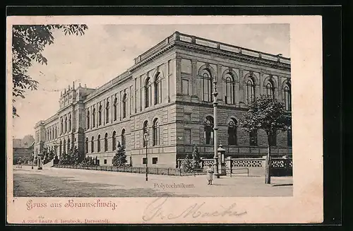 AK Braunschweig, Strassenpartie am Polytechnikum