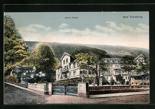 AK Bad Harzburg, Strassenpartie an Löhrs Hotel