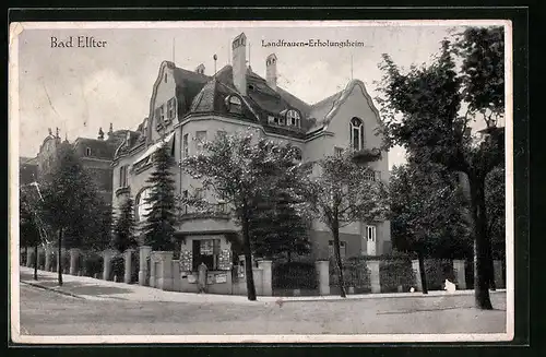 AK Bad Elster, Landfrauen-Erholungsheim mit Strassenpartie