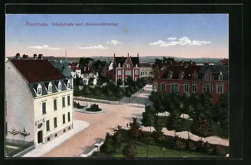 AK Saarlouis, Schulstrasse und Hohenzollernring