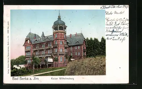 AK Bad Berka a. Ilm, Kaiser Wilhelmsburg mit Park