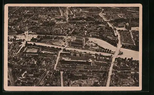 AK München, Fliegeraufnahme der Stadt mit Deutschem Museum