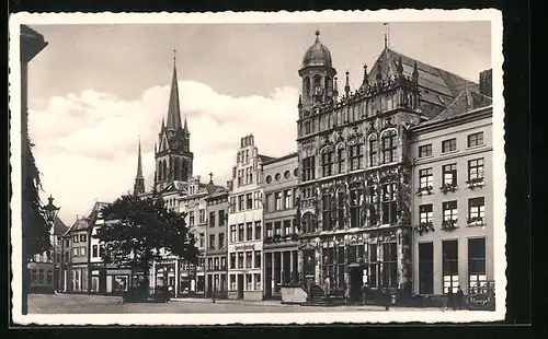 AK Wesel a. Rh., Grosser Markt mit Samen-Handlung