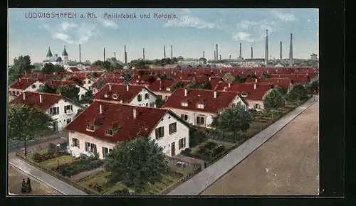 AK Ludwigshafen a. Rh., Anilinfabrik und Kolonie