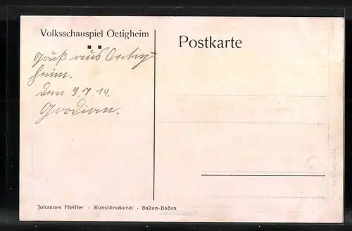 AK Oetigheim, Volksschauspiel, Apfelschuss