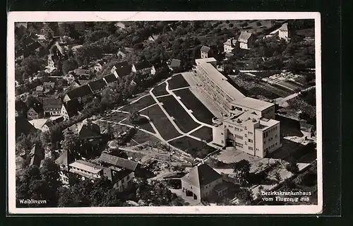 AK Waiblingen, Bezirkskrankenhaus, Fliegeraufnahme