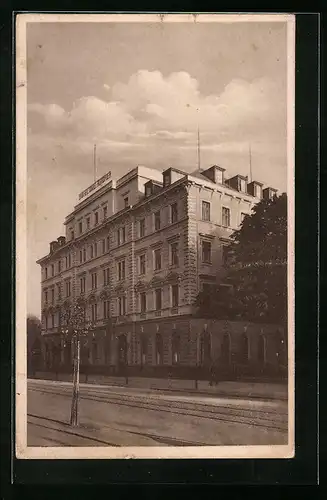 AK Augsburg, Hotel Drei Kronen, Besitzer Josef Baur