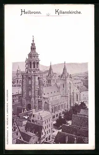 AK Heilbronn, Kilianskirche aus der Vogelschau