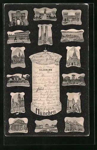 AK München, Frauenkirche, Hoftheater