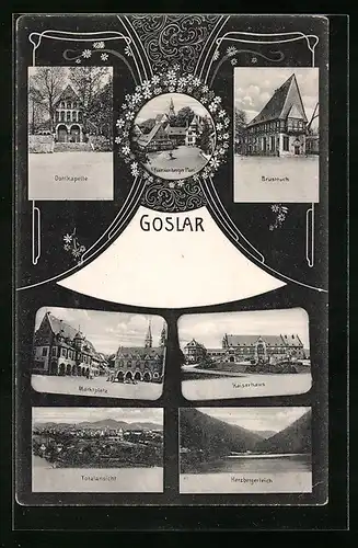 AK Goslar, Brusttuch, Domkapelle, Marktplatz
