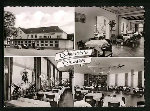 AK Dinslaken, Bahnhofshotel, Innenansicht, Speisesaal