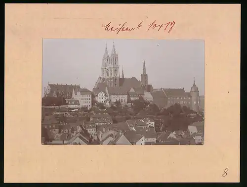 Fotografie Brück & Sohn Meissen, Ansicht Meissen i. Sa., Schlossberg mit Dom Bischofsschloss und Kurien