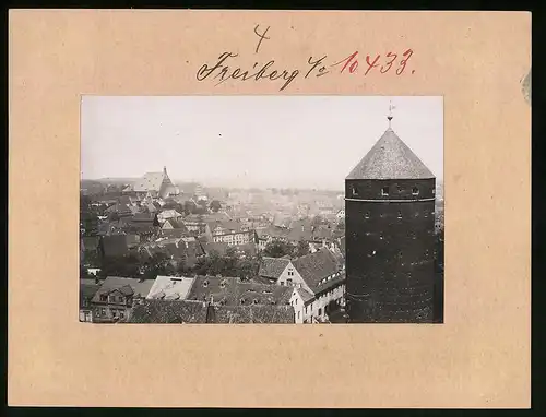 Fotografie Brück & Sohn Meissen, Ansicht Freiberg / Sachsen, Donatusturm und Altstadt
