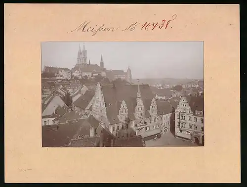 Fotografie Brück & Sohn Meissen, Ansicht Meissen i. Sa., Blick vom stadtturm über das Rathaus