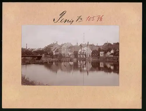 Fotografie Brück & Sohn Meissen, Ansicht Penig, Wehr und Schleusentor an der Muldebrücke, Foto-Atelier Ernst Freygang