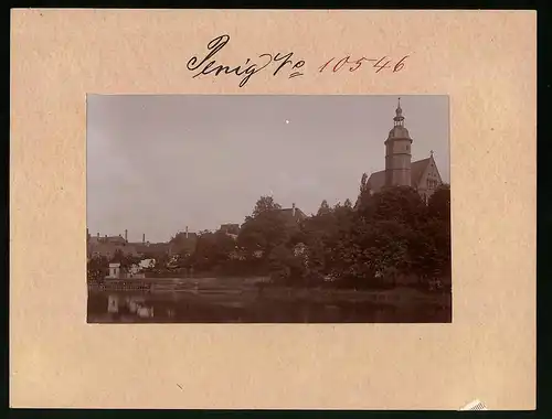 Fotografie Brück & Sohn Meissen, Ansicht Penig, Blick über die Mulde, Foto-Atelier Ernst Freygang