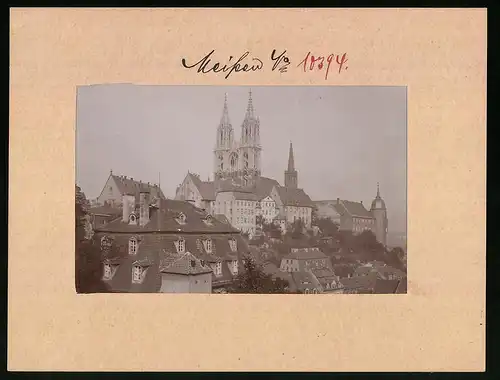 Fotografie Brück & Sohn Meissen, Ansicht Meissen i. Sa., Schlossberg mit Dom & Albrechtsburg