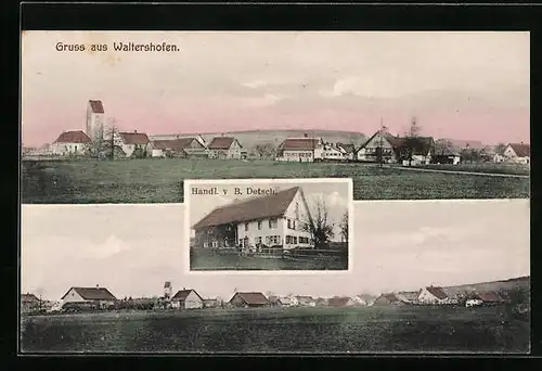 AK Waltershofen, Handlung B. Detsch, Panoramen des Ortes
