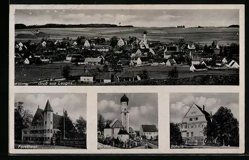 AK Laugna, Forsthaus, Kirche, Schule