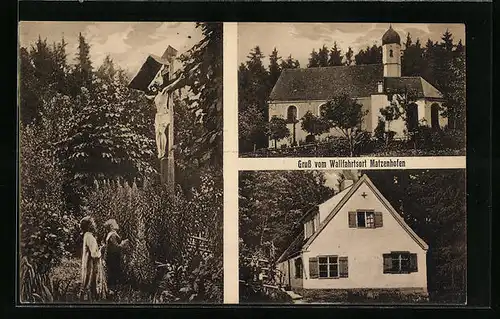 AK Matzenhofen, Gasthaus, Wallfahrtskirche, Jesuskreuz