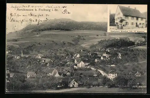 AK Merzhausen b. Freiburg, Gasthaus zum Hirschen, Totalansicht