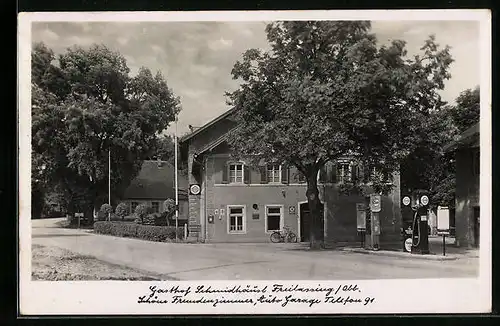 AK Freilassing /Obb., Gasthof Schmidhäusl von der Strasse gesehen