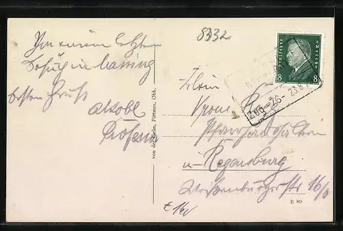 AK Massing /Rott, Strassenpartie am Kriegerdenkmal