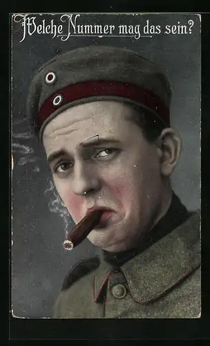 AK Welche Nummer mag das sein?, Soldat raucht eine Zigarre
