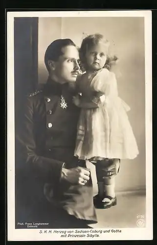 AK Herzog von Sachsen-Coburg-Gotha mit Prinzessin Sibylla