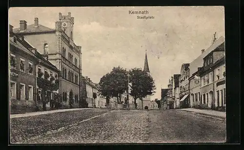 AK Kemnath, Stadtplatz mit Kirche