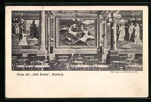 AK Hamburg-Neustadt, Café Nowak, Innenansicht