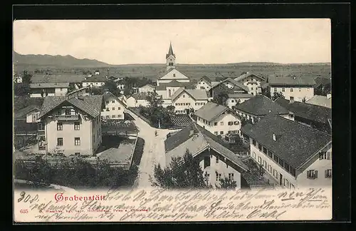 AK Grabenstätt, Ortsansicht mit Kirche