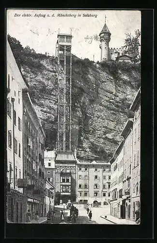 AK Salzburg, Der elektrischer Aufzug auf den Mönchsberg