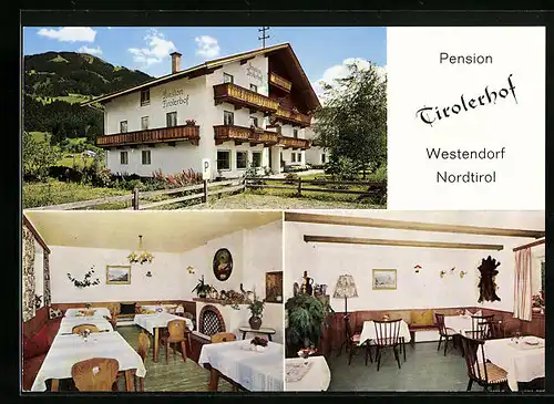 AK Westendorf, Hotel-Pension Tirolerhof, Innenansicht