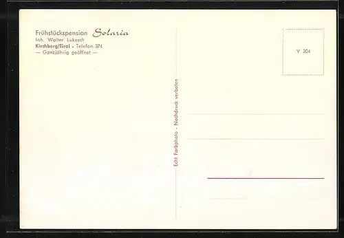 AK Kirchberg, Gasthaus und Frühstückspension Solaria