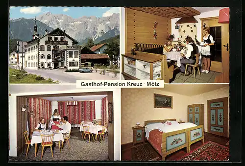 AK Mötz, Gasthof-Pension Kreuz, Innenansicht