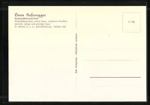 AK Pertisau /Achensee, Gasthof Haus Rosenegger