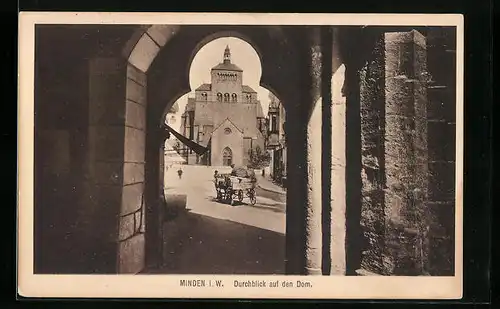 AK Minden i. W., Durchblick auf den Dom