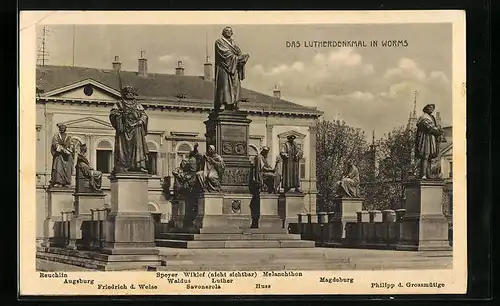 AK Worms a. Rh., Das Lutherdenkmal