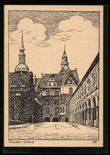 Künstler-AK Dresden, Am Stallhof
