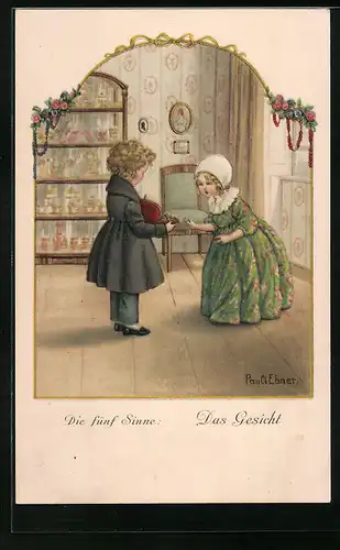 Künstler-AK Pauli Ebner: Die fünf Sinne - Das Gesicht