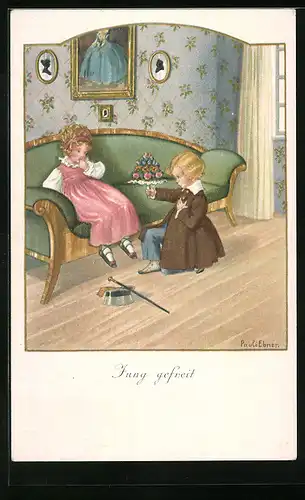 Künstler-AK Pauli Ebner: Jung gefreit