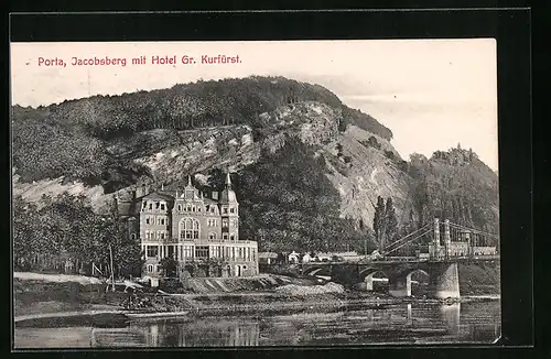 AK Porta, Jacobsberg mit Hotel Gr. Kurfürst