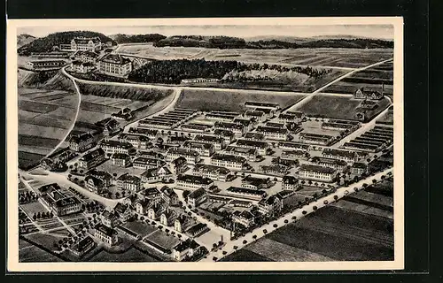 AK Heuberg, Ortsansicht aus der Vogelschau