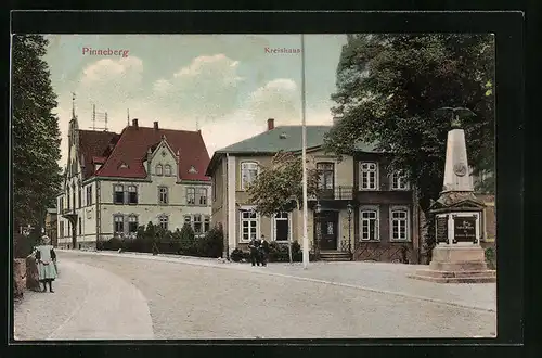AK Pinneberg, Strassenpartie am Kreishaus