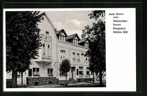 AK Rengsdorf, Hotel Peters von der Strasse gesehen