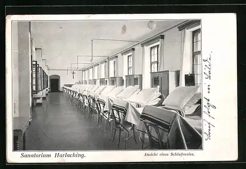 AK München-Harlaching, Sanatorium, Ansicht eines Schlafsaales